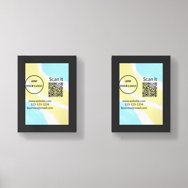 Simple minimal q r code add logo scan code name we wall art sets (Front)