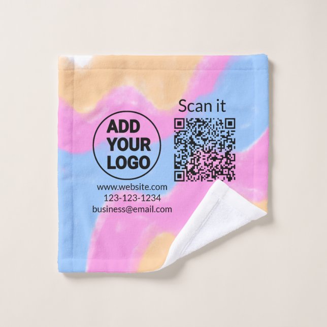 Simple minimal q r code add logo scan code name we wash cloth (Wash Cloth)