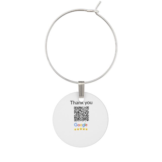 Simple minimal q r code add logo scan code name we wine charm (Front)