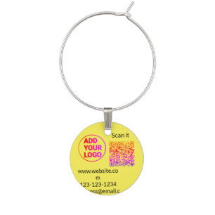 Simple minimal q r code add logo scan code name we wine charm