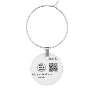 Simple minimal q r code add logo scan code name we wine charm
