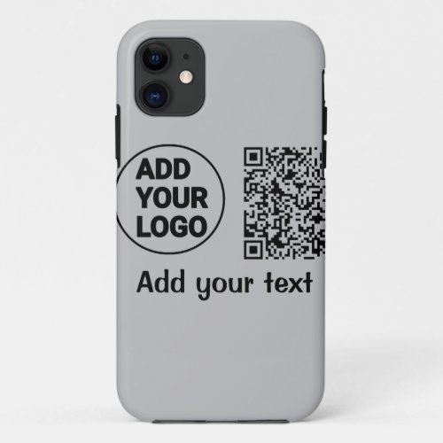 Simple minimal q r code add logo scan name iPhone 11 case