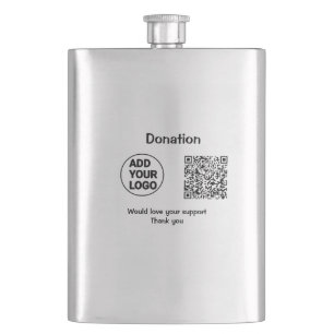 Simple minimal q r code add logo social-media text flask