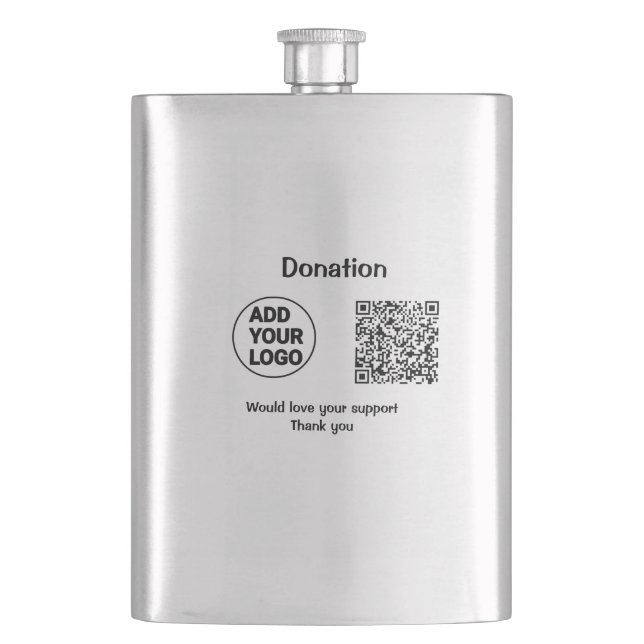 Simple minimal q r code add logo social-media text flask (Front)