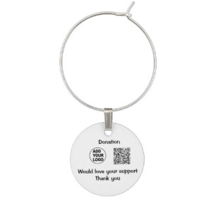 Simple minimal q r code add logo social-media text wine charm