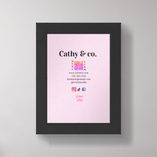 Simple minimal q r code social instagram logo addr framed art
