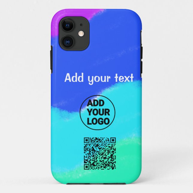 Simple minimal QR code add logo scan code name tex Case-Mate iPhone Case (Back)