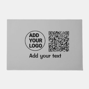 Simple minimal qr code add logo scan code name tex doormat