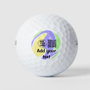 Simple minimal QR code add logo scan code name tex Golf Balls