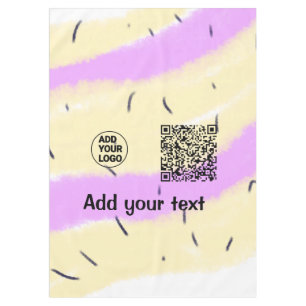 Simple minimal QR code add logo scan code name tex Tablecloth