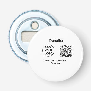 Simple minimal QR code add logo social media text Bottle Opener