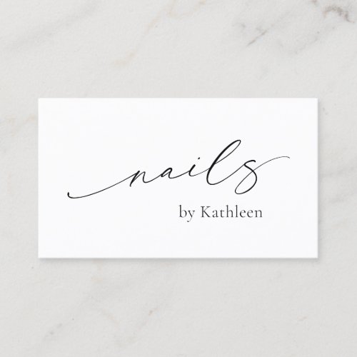Simple Minimal QR Code Elegant Nail Salon Modern Business Card