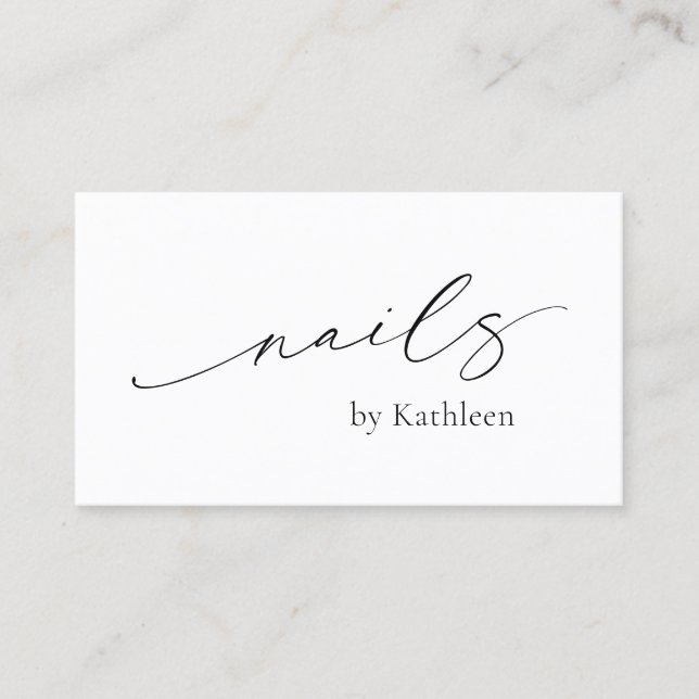 Simple Minimal QR Code Elegant Nail Salon Modern Business Card (Front)
