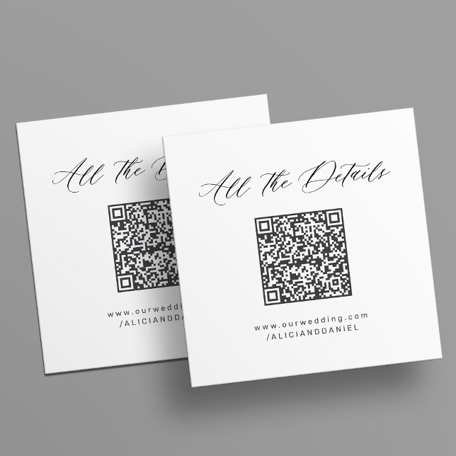 Simple minimal QR code wedding website Enclosure Card (Creator Uploaded)
