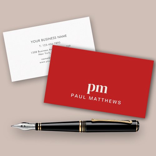 Simple Minimal Red Business Card