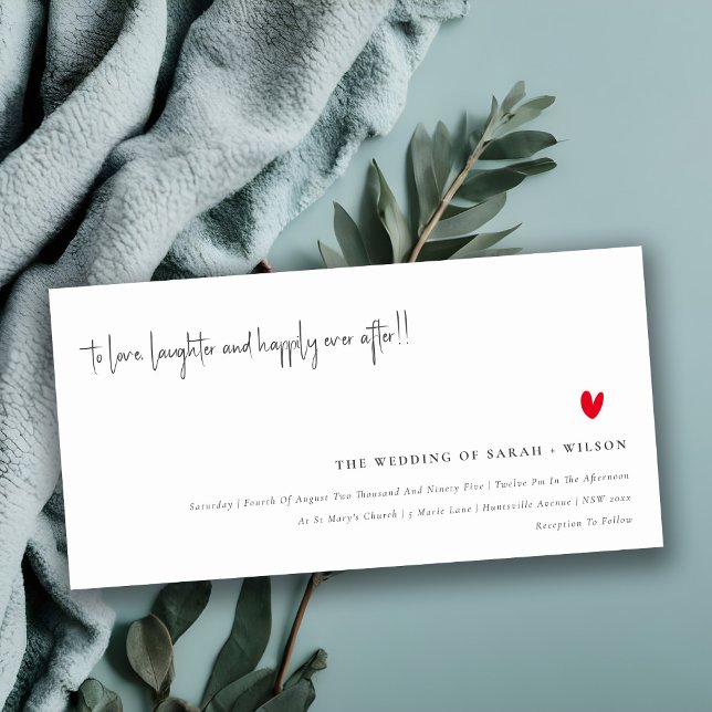 Simple Minimal Red Heart Script Wedding Invite (Creator Uploaded)