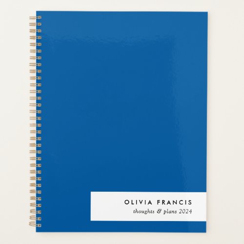 Simple Minimal Royal Blue Modern Color Block 2024 Planner