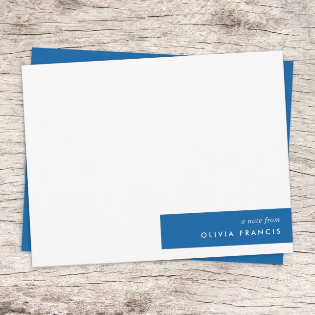 Blue Mini Notes Design Simple Minimal Royal Blue Modern Color Block Note Card | Zazzle