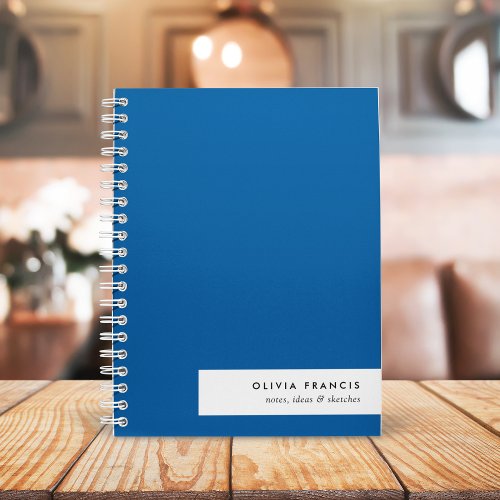 Simple Minimal Royal Blue Modern Color Block Notebook