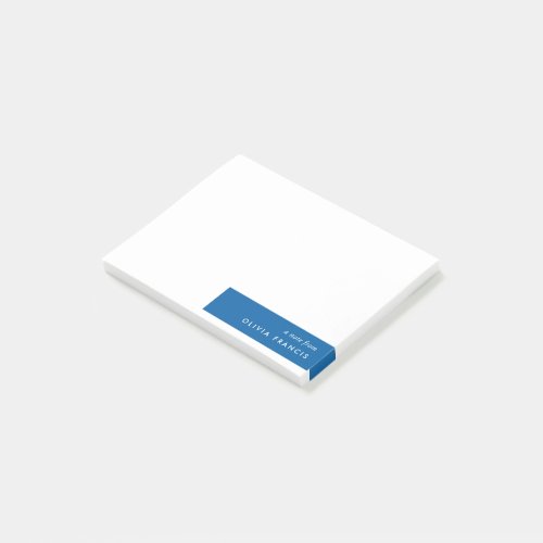 Simple Minimal Royal Blue Modern Color Block Post_it Notes