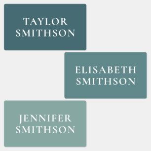     Simple Minimal Sage Green Add Your Name School Labels