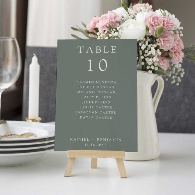 Simple Minimal Sage Green Wedding Seating Chart (Creator Uploaded)