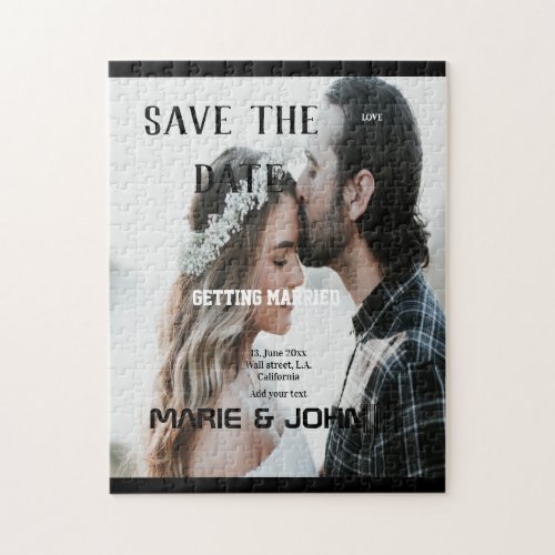 simple minimal save the date magazine cover templa jigsaw puzzle