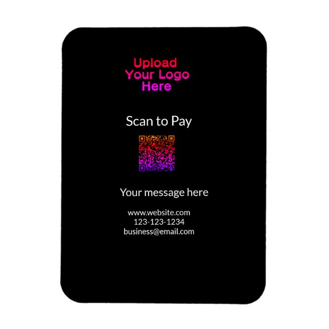 Simple minimal scan to pay Add QR logo website ema Magnet (Vertical)