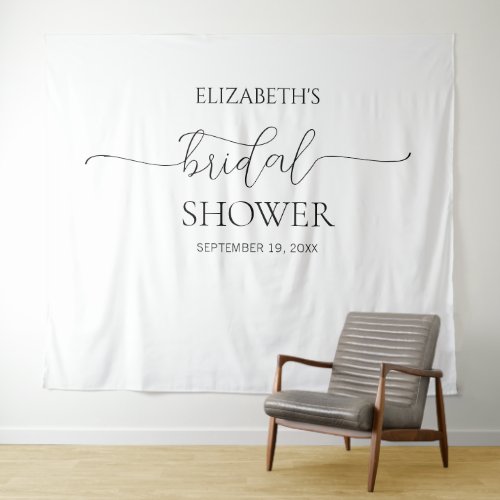 Simple Minimal Script Bridal Shower Backdrop