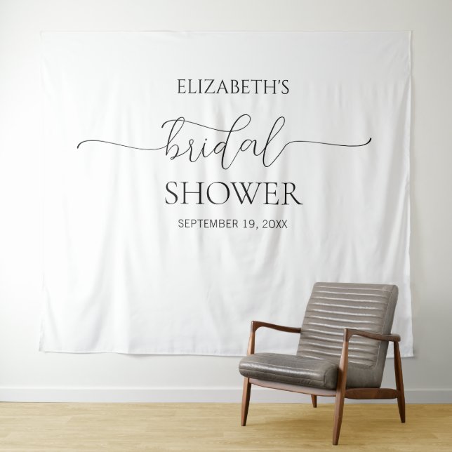 Simple Minimal Script Bridal Shower Backdrop (In Situ (Horizontal))