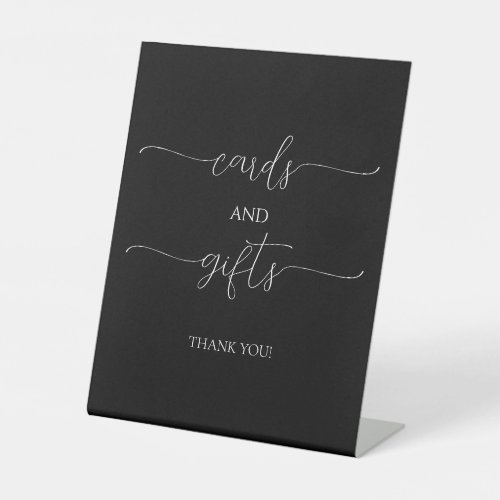 Simple Minimal Script Bridal Shower Cards  Gifts Pedestal Sign