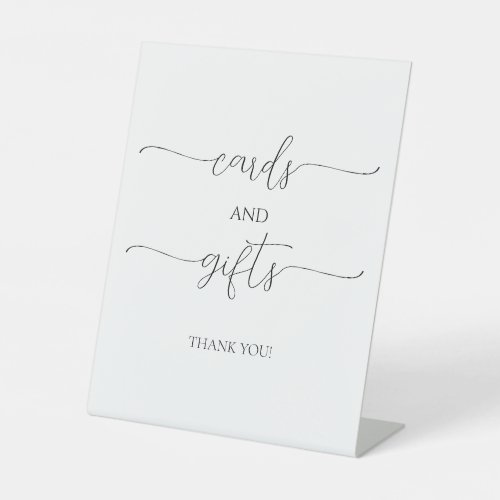 Simple Minimal Script Bridal Shower Cards  Gifts Pedestal Sign