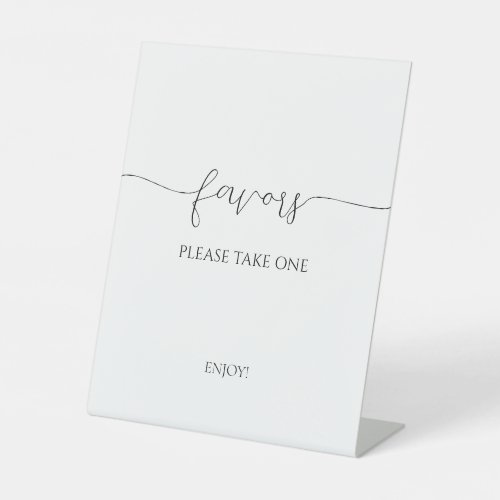 Simple Minimal Script Bridal Shower Favors Pedestal Sign