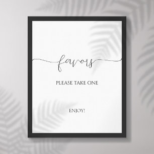 Simple Minimal Script Bridal Shower Favors Sign