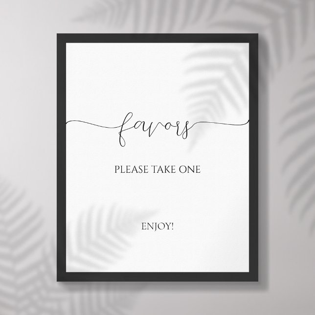 Simple Minimal Script Bridal Shower Favors Sign (Creator Uploaded)