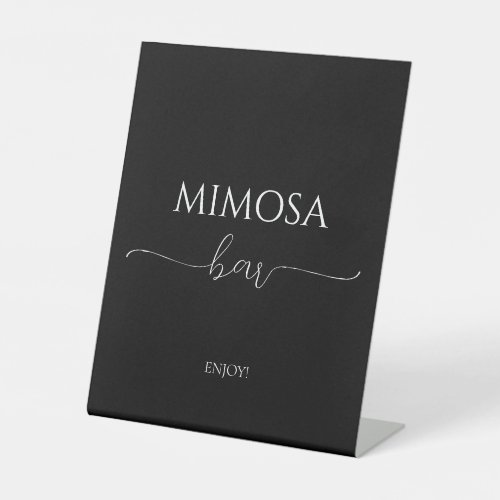 Simple Minimal Script Bridal Shower Mimosa Bar Pedestal Sign
