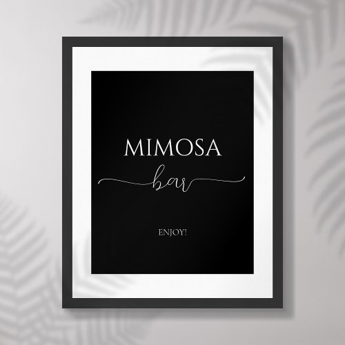 Simple Minimal Script Bridal Shower Mimosa Bar  Poster