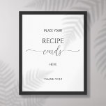 Simple Minimal Script Bridal Shower Recipe Cards Poster at Zazzle