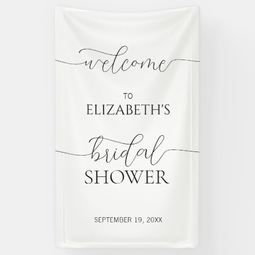 Simple Minimal Script Bridal Shower Welcome Banner