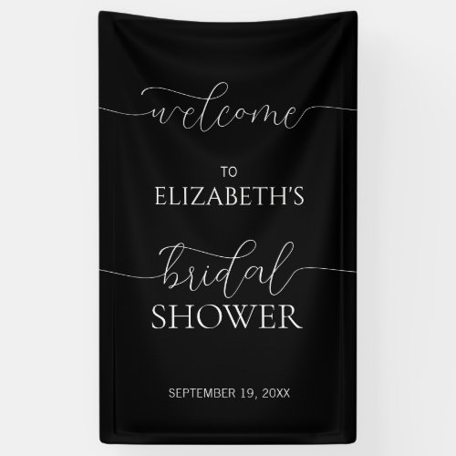 Simple Minimal Script Bridal Shower Welcome Banner