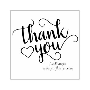 Simple Minimal Script Classic Branding Thank You Rubber Stamp