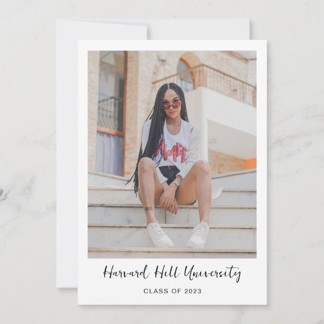 Simple Minimal Script Graduation Party Invitation (Front)