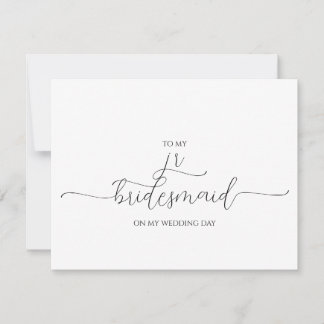 Simple Minimal Script Jr Bridesmaid Thank You Card