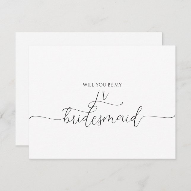 Simple Minimal Script Junior Bridesmaid Proposal (Front/Back)
