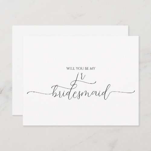 Simple Minimal Script Junior Bridesmaid Proposal Invitation