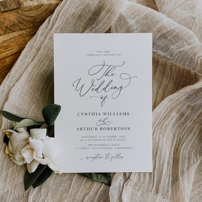 simple minimal script wedding invitation (Creator Uploaded)