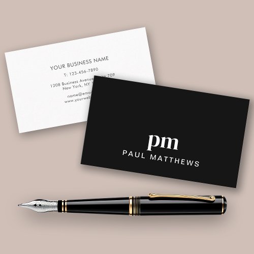 Simple Minimal Sleek Black Business Card