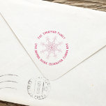 Simple Minimal Snowflake Address Winter Holiday Self-inking Stamp<br><div class="desc">This design features Christmas holiday cute snowflake,  return address family circle text,  with whimsical simple minimalist design,  a minimal typography font,  Christmas holiday mailing supplies,  fun festive snowflake winter,  family name and address,  holiday Christmas envelope stamp,  creative unique cute festive,  simple minimalist holiday Christmas</div>