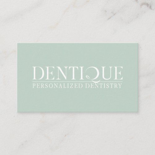 Simple Minimal Soft Mint Green Logo Appointment Business Card