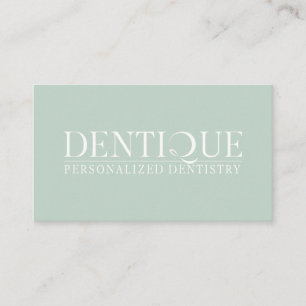 Simple Minimal Soft Mint Green Logo Appointment Business Card